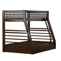 Jason Twin Full Bunk Bed, Espresso 02020W Espresso Solid Wood