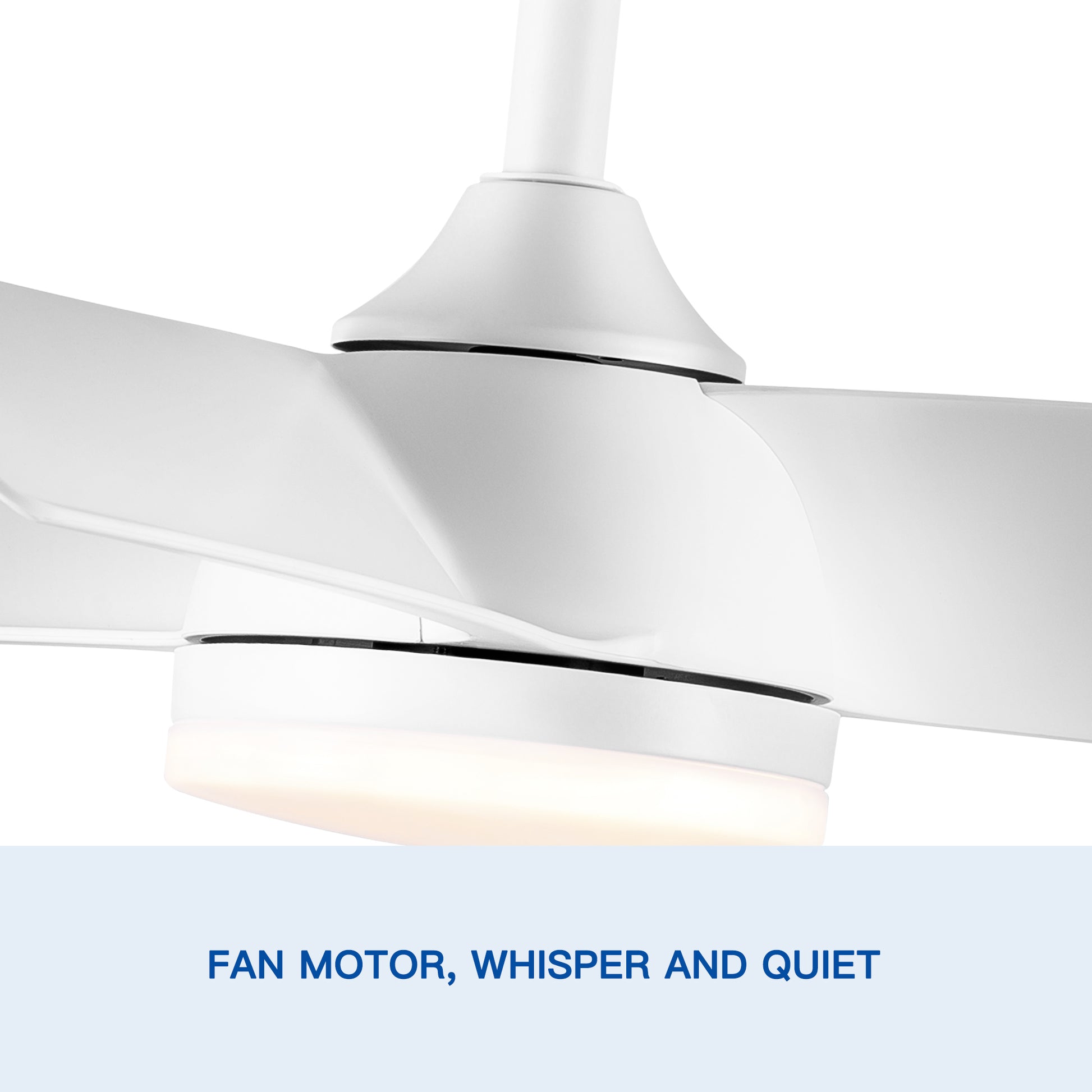 28 In Intergrated Led Ceiling Fan Lighting With White Abs Blade White Abs