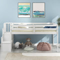 Loft Bed With Staircasewhite Twin White Pine
