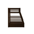 Jason Twin Full Bunk Bed, Espresso 02020W Espresso Solid Wood