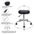 Yssoa Round Stool Chair With Wheels Height Adjustable, Black Black Metal