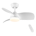 28 In Intergrated Led Ceiling Fan Lighting With White Abs Blade White Abs