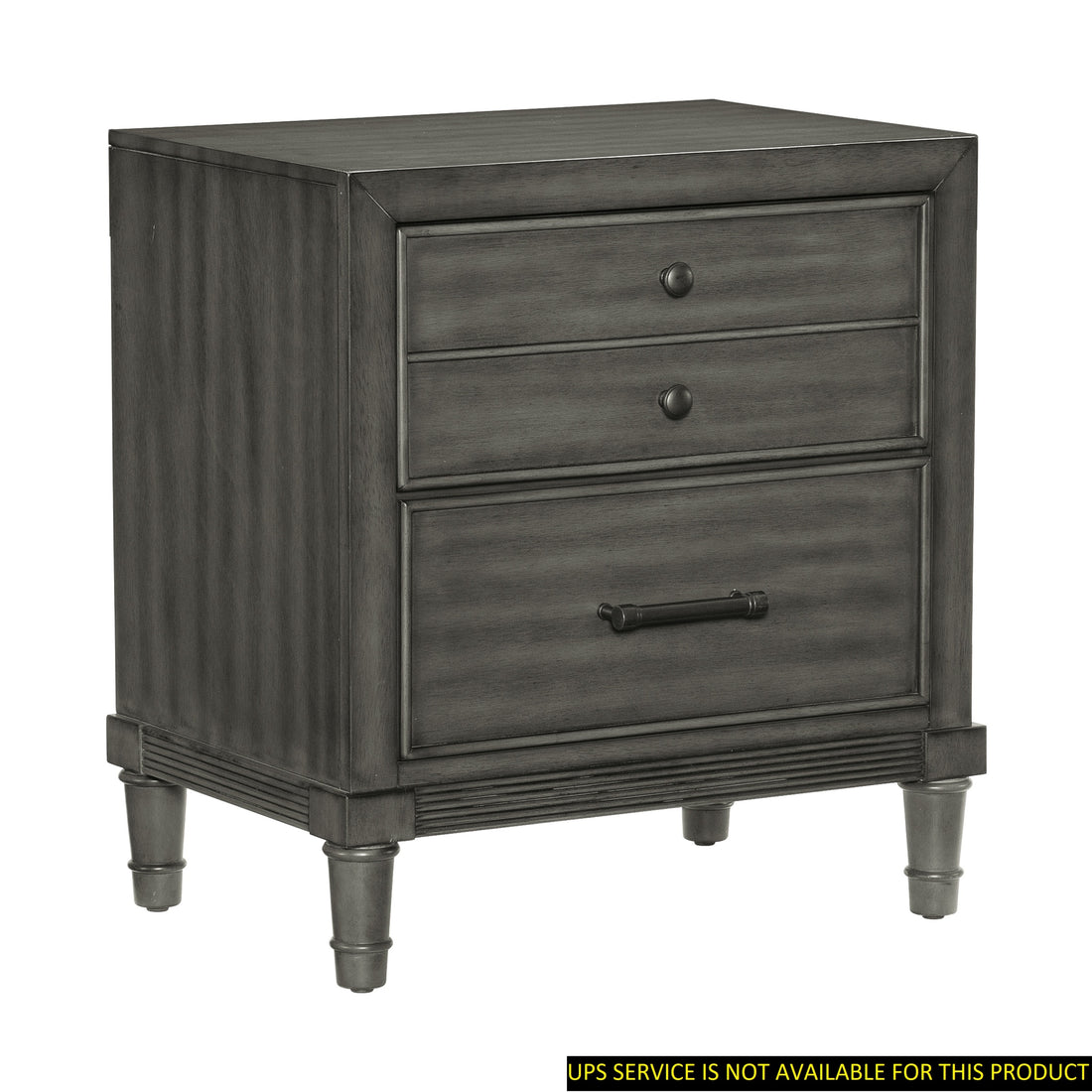 Transitional Style Gray Finish 1Pc Nightstand Of Drawers Versatile Look Bedroom Furniture Gray 2 Drawers Bedroom Transitional Wood