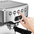 Geek Chef Espresso Machine,20 Bar Espresso Machine With Milk Frother For Latte,Cappuccino,Machiato,For Home Espresso Maker,1.8L Water Tank,Stainless Steel Complimentary Ese Filter Ban On , Temu Silver Stainless Steel