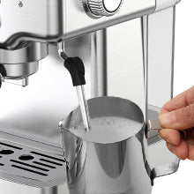 Geek Chef Espresso Machine,20 Bar Espresso Machine With Milk Frother For Latte,Cappuccino,Machiato,For Home Espresso Maker,1.8L Water Tank,Stainless Steel Complimentary Ese Filter Ban On , Temu Silver Stainless Steel