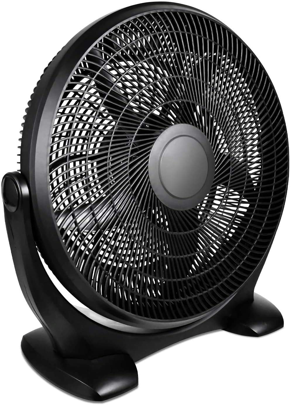 Simple Deluxe 18 Inch 3 Speed Plastic Floor Fans Oscillating Quiet For Home Commercial, Residential, And Greenhouse Use, Outdoor Indoor, Black Black Plastic