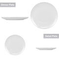 Miibox White Dinnerware Set,20 Piece Service For 4,With Dinner Plates,Salad Plate,Bowls,Mugs And Teaspoons,Porcelain Durable For Christmas,Halloween, Wedding,Banquet White Ceramic