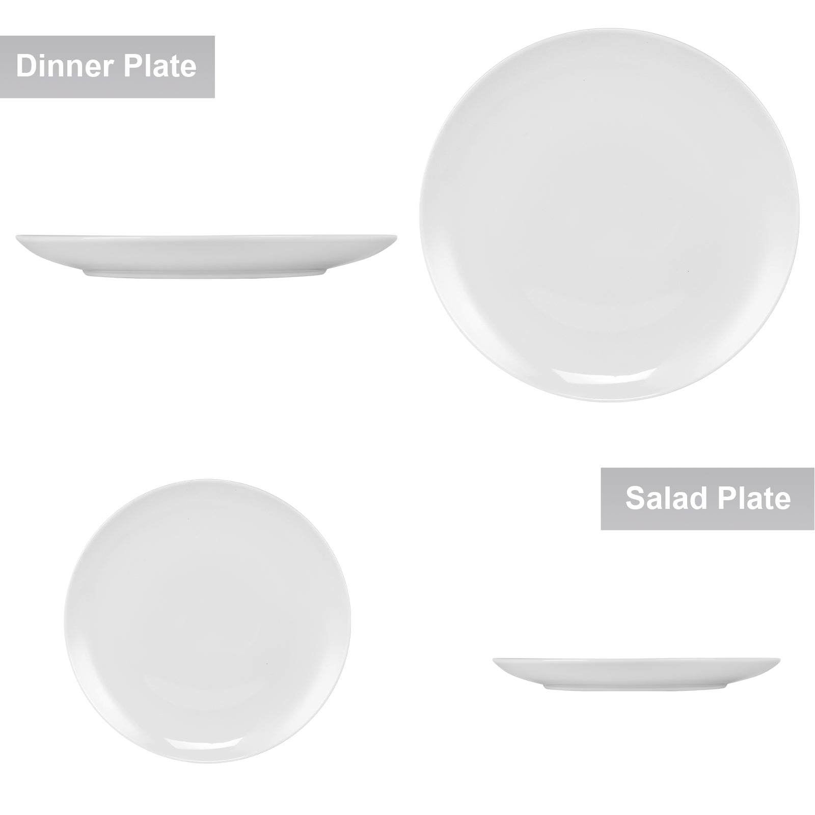 Miibox White Dinnerware Set,20 Piece Service For 4,With Dinner Plates,Salad Plate,Bowls,Mugs And Teaspoons,Porcelain Durable For Christmas,Halloween, Wedding,Banquet White Ceramic