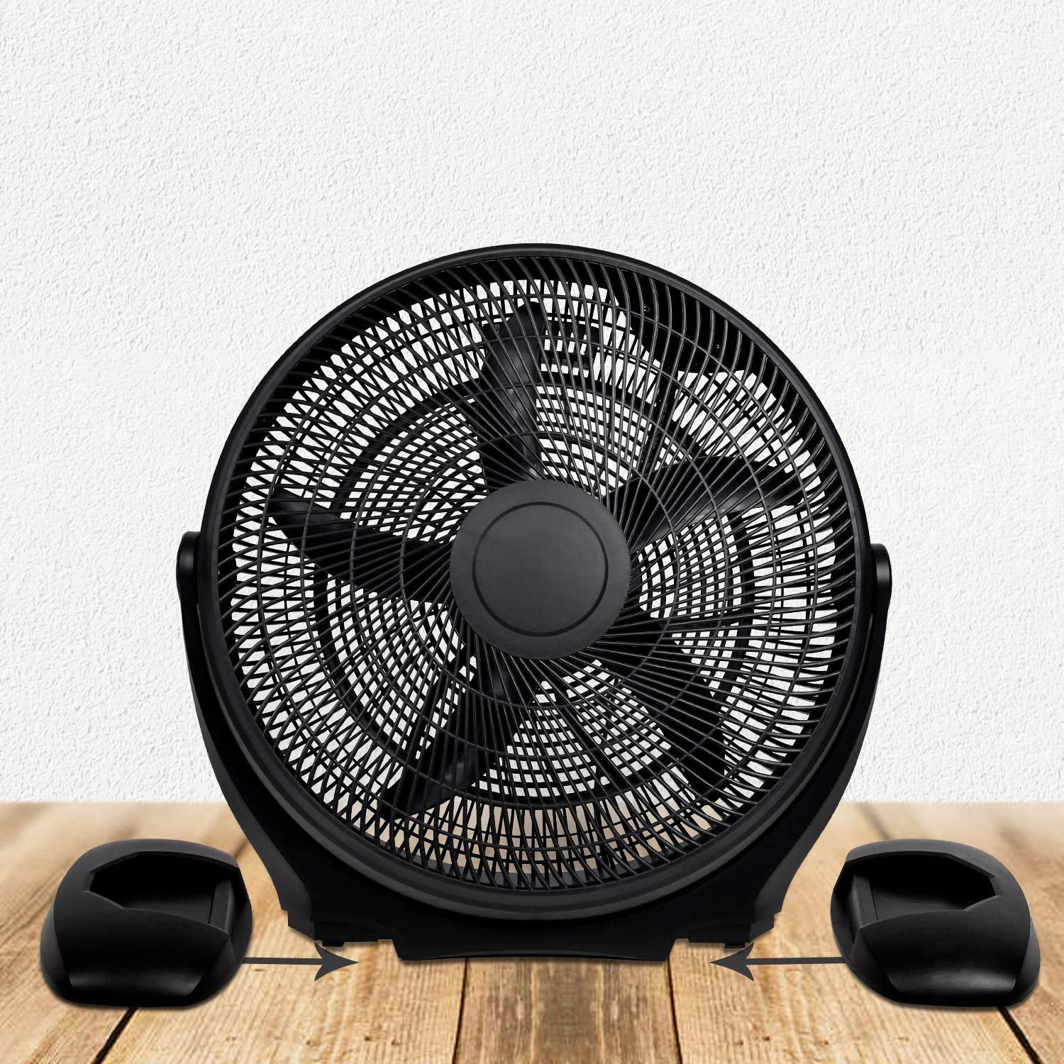 Simple Deluxe 14 Inch 3 Speed Plastic Floor Fans Oscillating Quiet For Home Commercial, Residential, And Greenhouse Use, Outdoor Indoor, Black Black Plastic