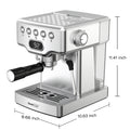 Geek Chef Espresso Machine,20 Bar Espresso Machine With Milk Frother For Latte,Cappuccino,Machiato,For Home Espresso Maker,1.8L Water Tank,Stainless Steel Complimentary Ese Filter Ban On , Temu Silver Stainless Steel