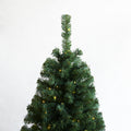 Pre Lit Christmas Tree 6Ft Artificial Hinged Xmas Tree With Foldable Stand Green Polyester