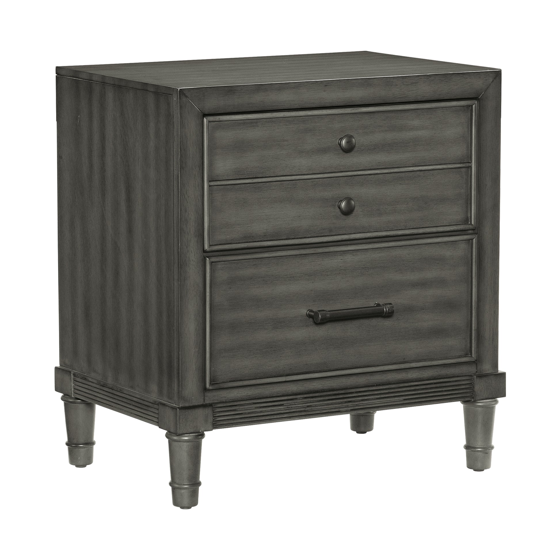 Transitional Style Gray Finish 1Pc Nightstand Of Drawers Versatile Look Bedroom Furniture Gray 2 Drawers Bedroom Transitional Wood