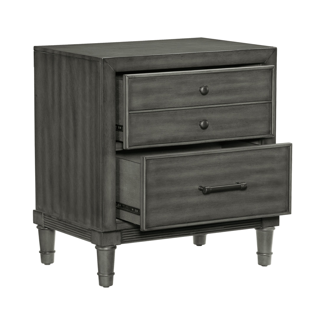 Transitional Style Gray Finish 1Pc Nightstand Of Drawers Versatile Look Bedroom Furniture Gray 2 Drawers Bedroom Transitional Wood