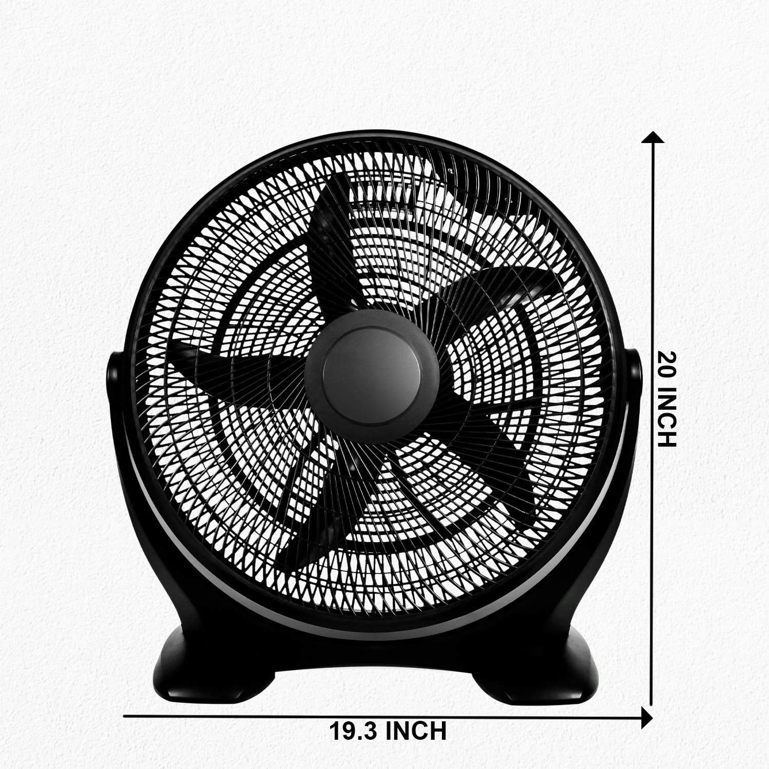 Simple Deluxe 18 Inch 3 Speed Plastic Floor Fans Oscillating Quiet For Home Commercial, Residential, And Greenhouse Use, Outdoor Indoor, Black Black Plastic