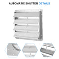 Ipower 18 Inch Square Aluminum Automatic Gravity Shutter Louver Vent, Silver Silver Aluminium