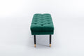 Tufted Bench Modern Velvet Button Upholstered Ottoman Enches Bedroom Rectangle Fabric Footstool With Metal Legs For Living Room Entryway,Green Green Foam Fabric