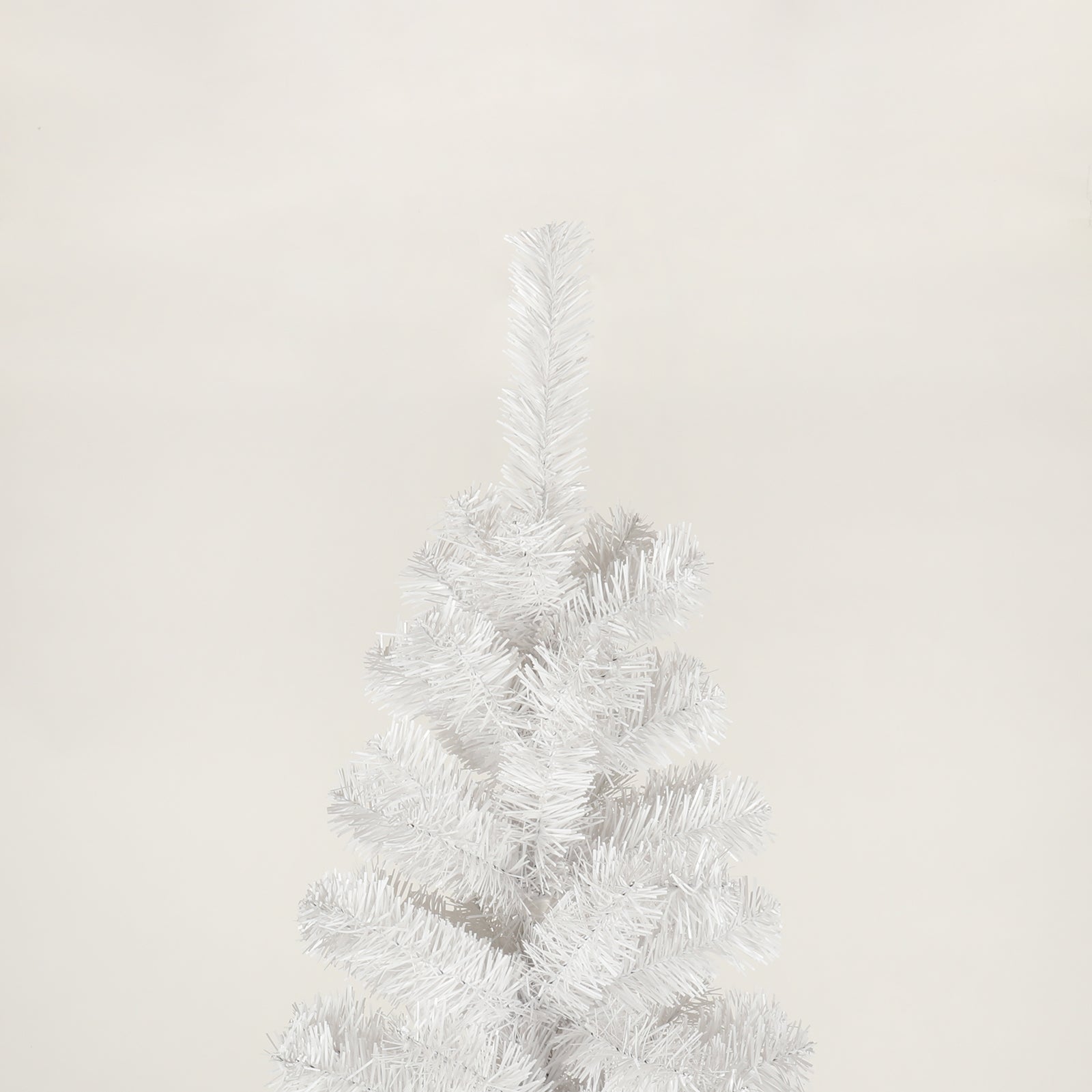 7.5Ft White Slim Artificial Christmas Tree Includes Foldable Metal Stand White American Traditional Polyester Polyester