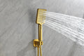 Wall Mounted Waterfall Rain Shower System With 3 Body Sprays & Handheld Shower Gold Brass