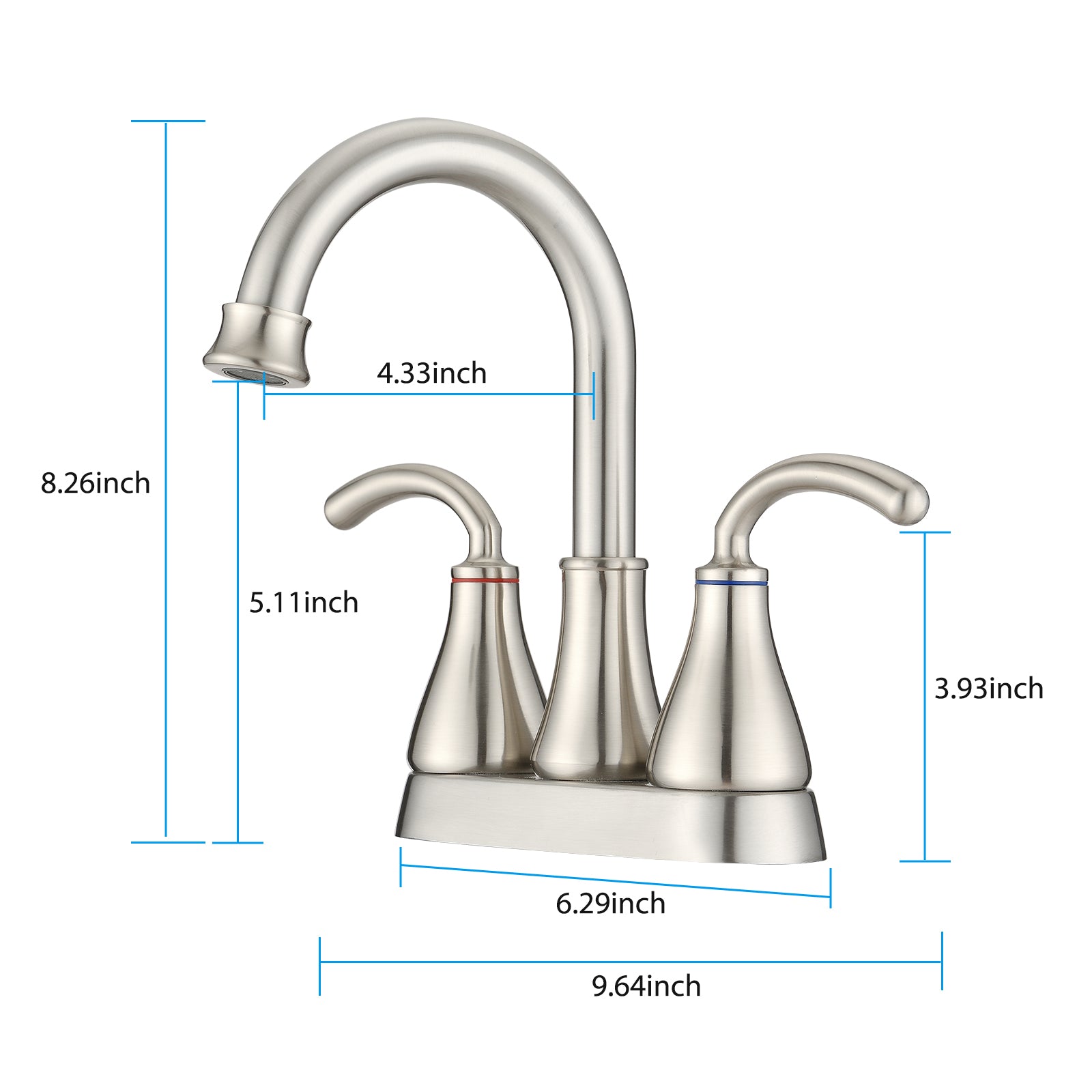 2 Handle Bathroom Sink Faucet With Pop Up Drain Brushed Nickel Brushed Nickel Zinc