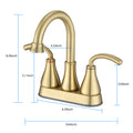 2 Handle Bathroom Sink Faucet With Pop Up Drain Brushed Golden Brushed Gold Zinc