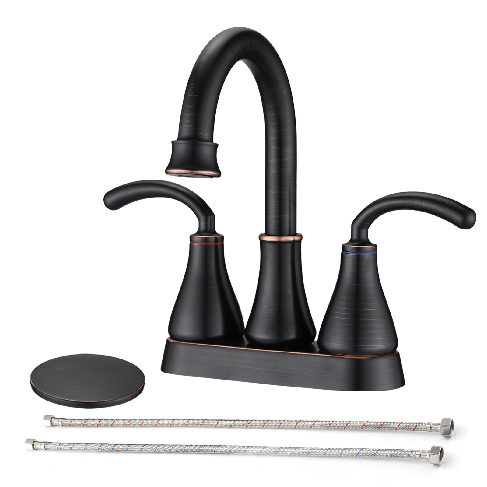 2 Handle Bathroom Sink Faucet With Pop Up Drain Oil Rubbed Bronze Oil Rubbed Bronze Zinc