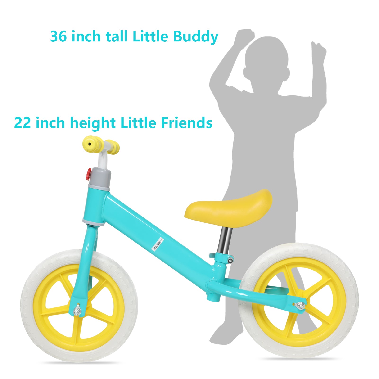 11Inch Kids Balance Bike Adjustable Height Carbon Steel & Pe Tires For 2 6 Years Blue Steel