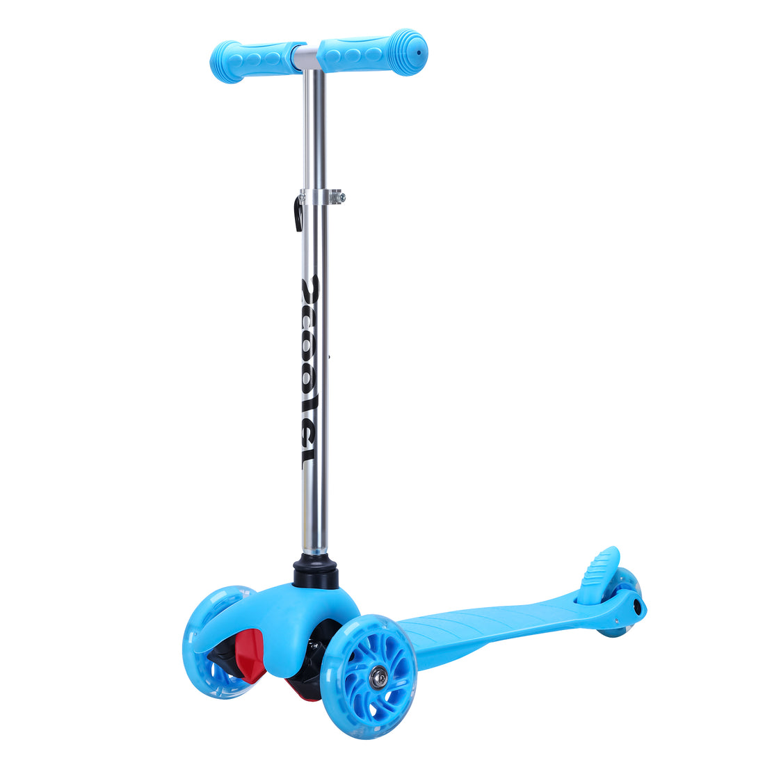 Simplelux Kids Scooter 4 Adjustable Height, Extra Wide Deck With Brake & 3 Pu Flashing Wheels, Over 3 Years Old,Blue Blue Polyurethane