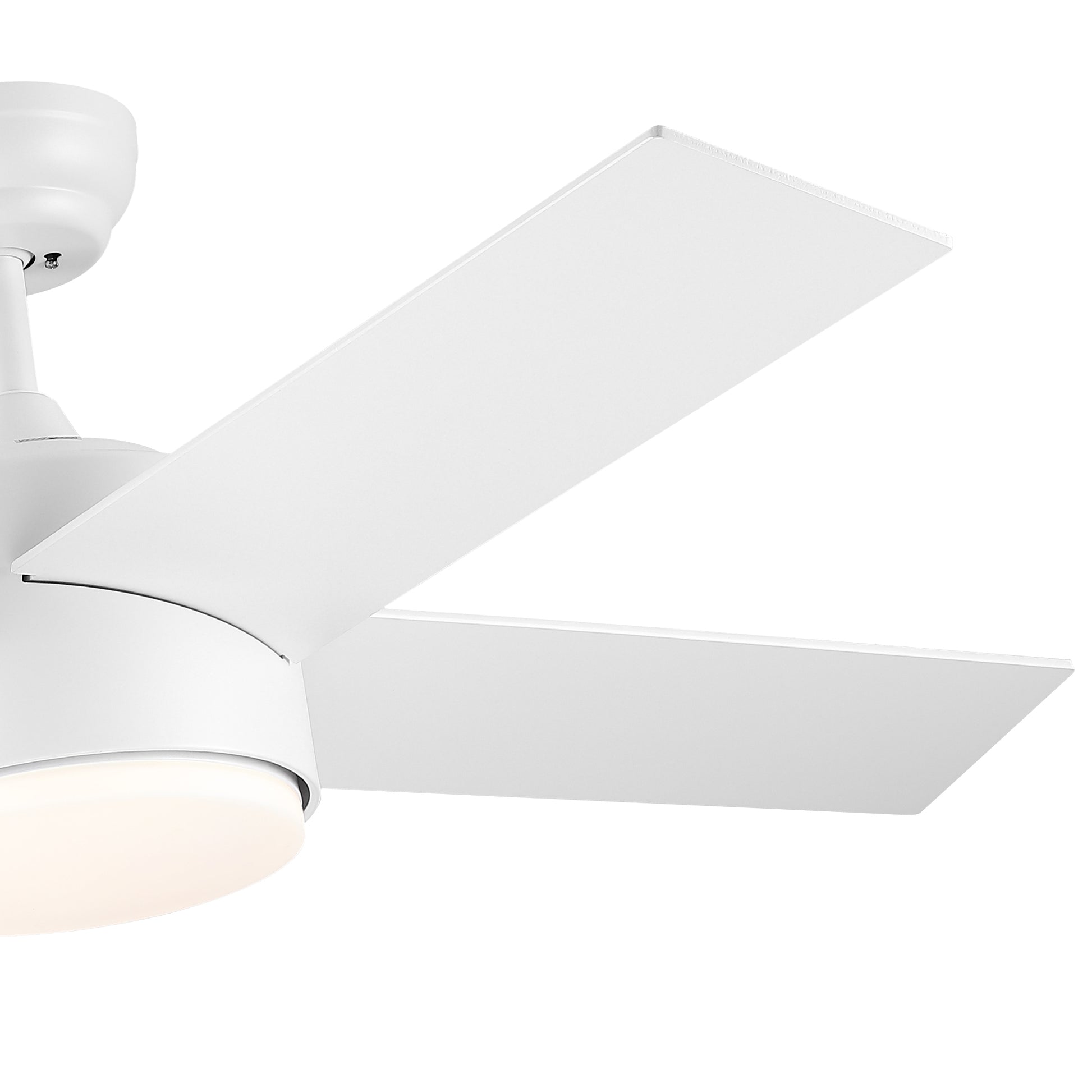 44 In Intergrated Led Ceiling Fan Lighting With White Abs Blade White Plywood