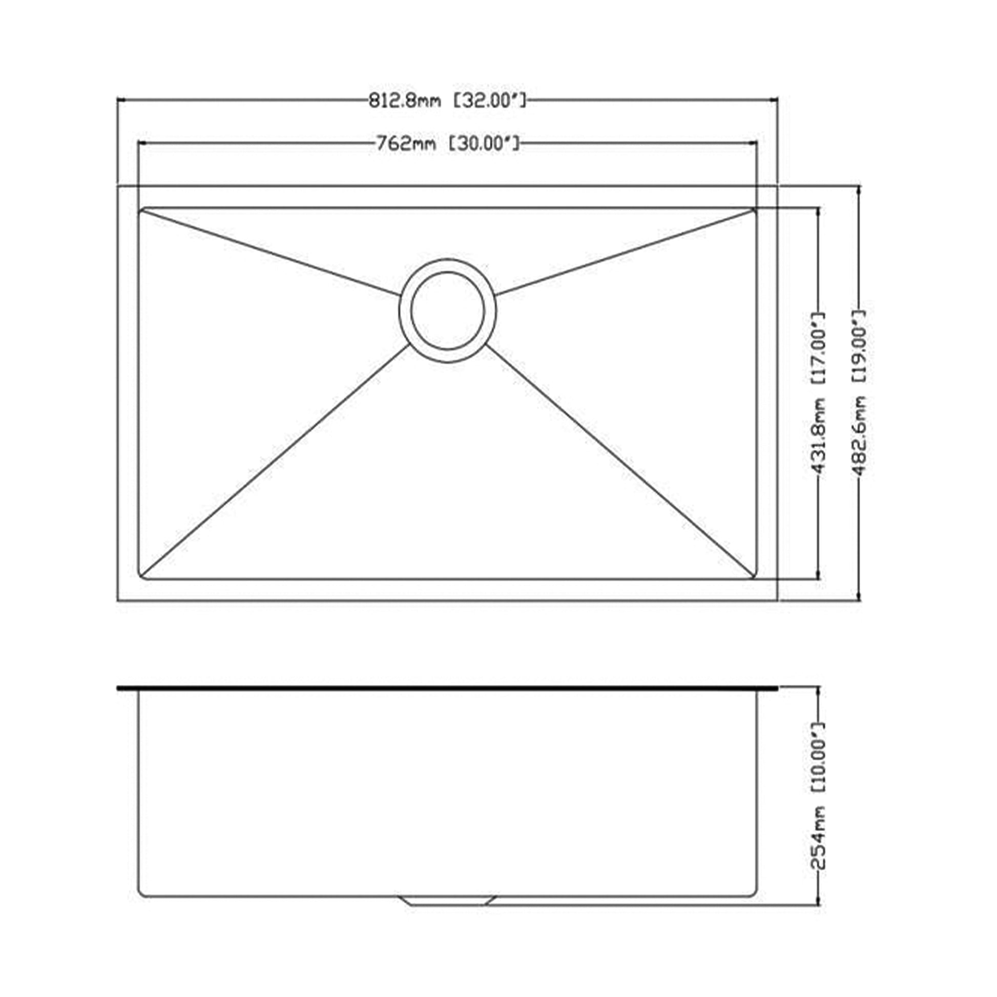 32X19 Inch Undermount Kitchen Sink 16 Gauge Stainless Steel Single Bowl Kitchen Sink Gunmetal Black Gunmetal Black Stainless Steel