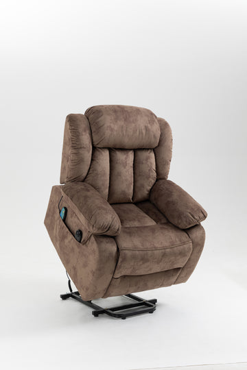 Recliners Lift Chair Relax Sofa Chair Livingroom Furniture Living Room Power Electric Reclining For Elderly Brown Metal & Wood