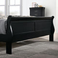 Full Size Bed Black Louis Phillipe Solidwood 1Pc Bed Bedroom Sleigh Bed Box Spring Required Full Black Wood Bedroom Contemporary,Modern Rubberwood Bed Frame Solid Wood