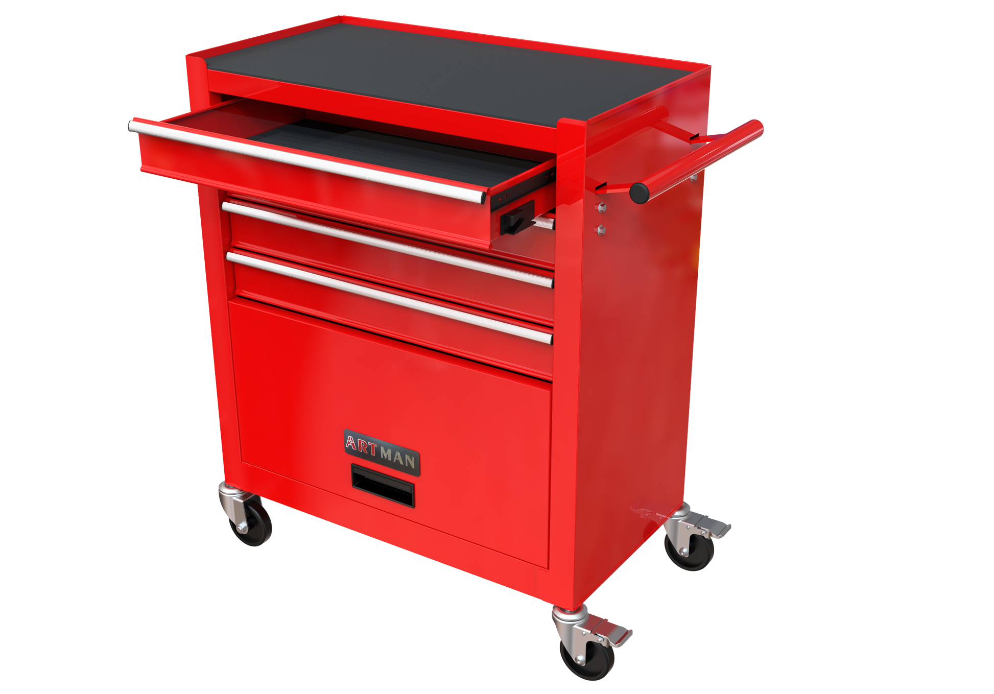 4 Drawers Tool Cabinet With Tool Sets Red Red Steel