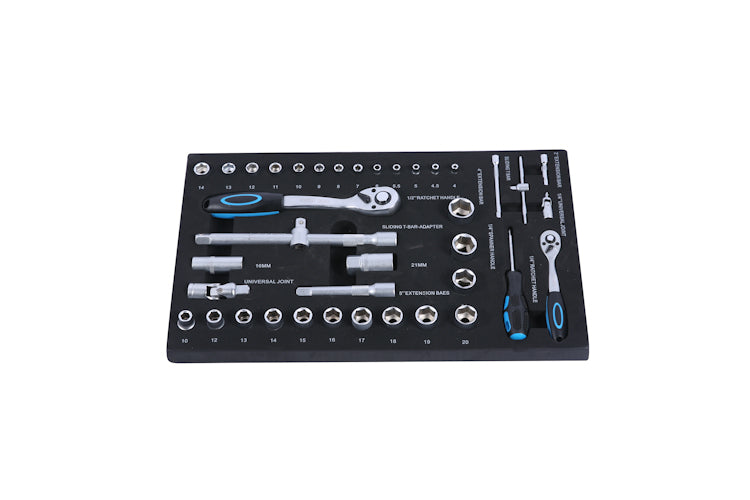 4 Drawers Tool Cabinet With Tool Sets Black Red Steel