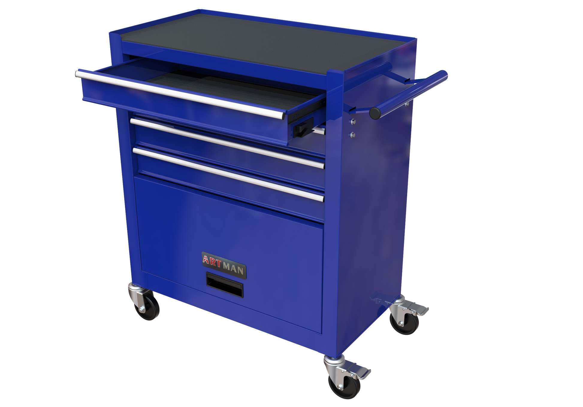 4 Drawers Tool Cabinet With Tool Sets Blue Red Steel