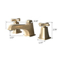 Two Handle Widespread High Arc Bathroom Faucet With Drain Assembly, Brushed Gold Brushed Gold Zinc