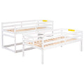 Twin Size Triple Bunk Bed With Storage Staircase,Separate Design,White White Pine