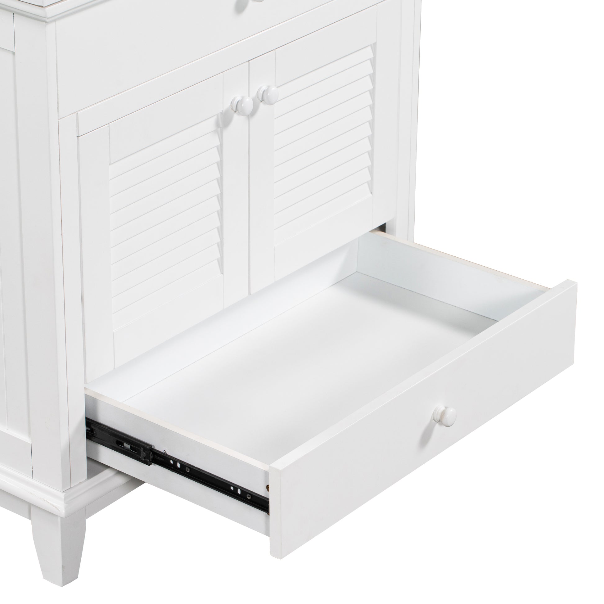 30" Bathroom Vanity With Sink, Bathroom Cabinet With Two Doors And One Drawer, White Old Sku: Jl000005Aak White Solid Wood