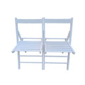 Folding Chair 2 S, Foldable Style White White Solid Wood