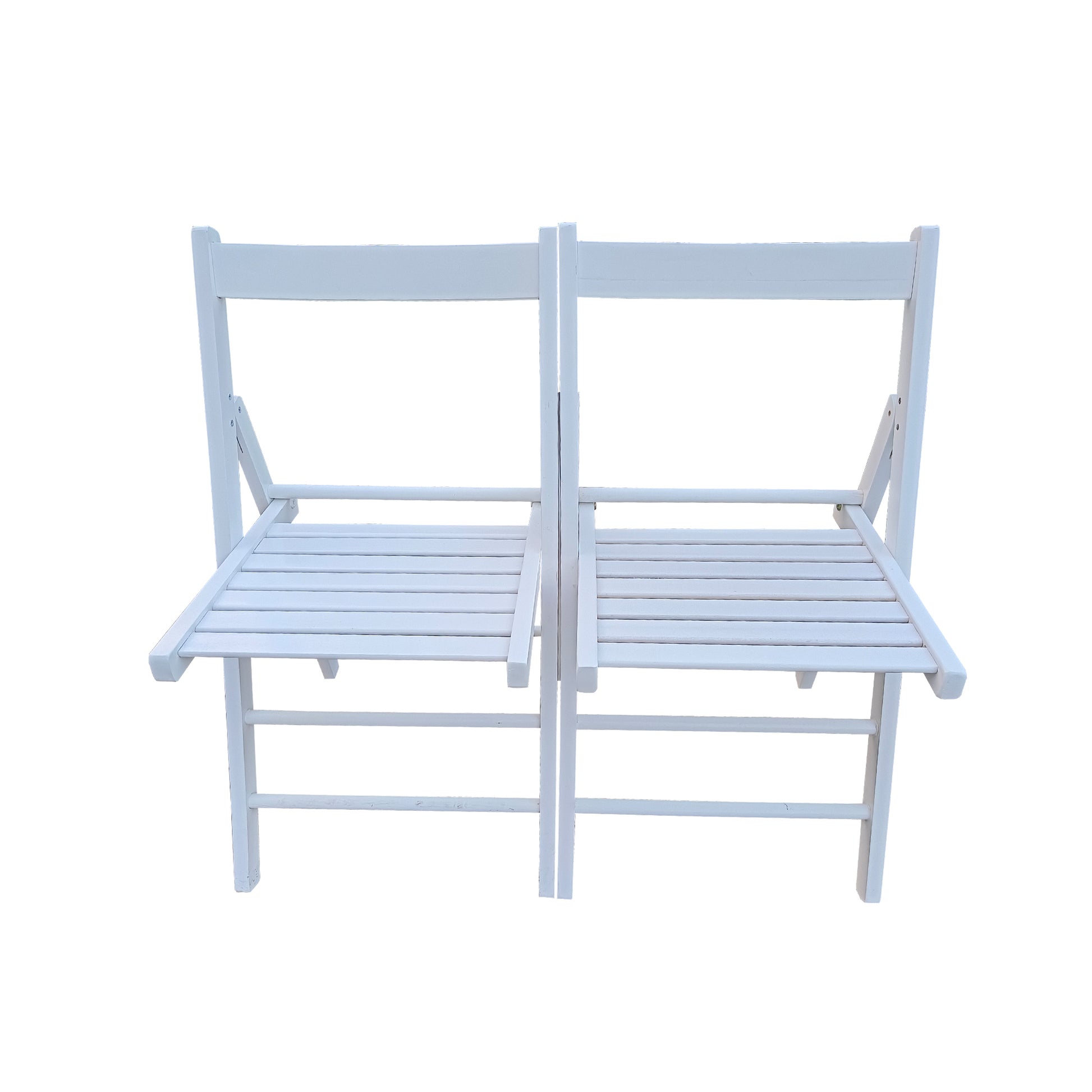 Folding Chair 2 S, Foldable Style White White Solid Wood