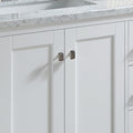 Bathroom Vanity Cabinet Set 60 Inches Double Sink, Bathroom Storage Carrara White Marble Countertop With Back Splash White Plywood