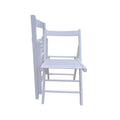 Folding Chair 2 S, Foldable Style White White Solid Wood