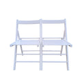 Folding Chair 2 S, Foldable Style White White Solid Wood