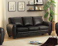 Modern Living Room Furniture 1Pc Sofa Black Faux Leather Covering Retro Styling Furniture Black Primary Living Space Contemporary,Modern,Retro Solid Wood