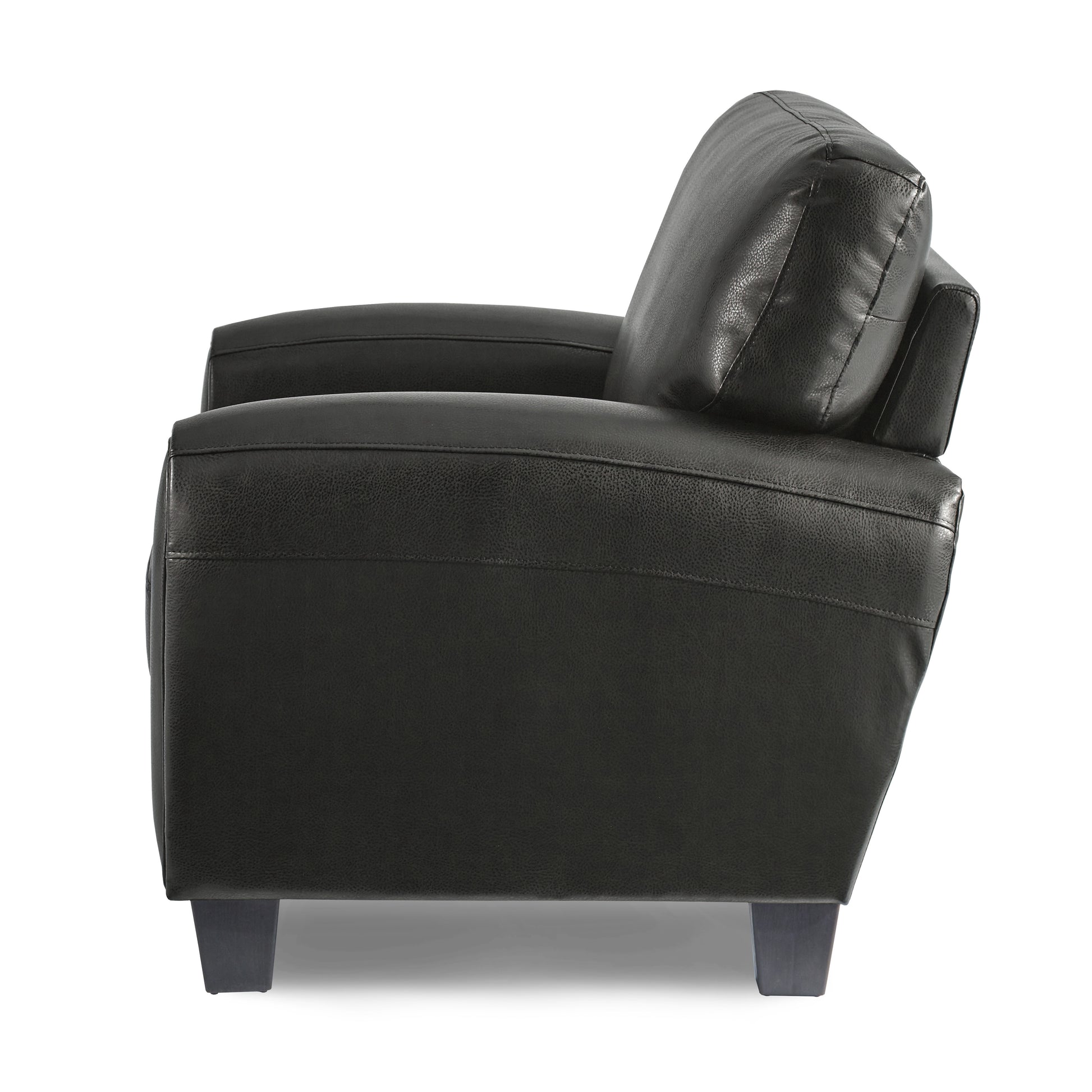 Modern Living Room Furniture 1Pc Chair Black Faux Leather Covering Retro Styling Furniture Black Primary Living Space Contemporary,Modern,Retro Solid Wood