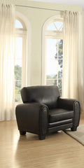Modern Living Room Furniture 1Pc Chair Black Faux Leather Covering Retro Styling Furniture Black Primary Living Space Contemporary,Modern,Retro Solid Wood