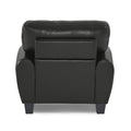 Modern Living Room Furniture 1Pc Chair Black Faux Leather Covering Retro Styling Furniture Black Primary Living Space Contemporary,Modern,Retro Solid Wood