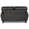 Modern Living Room Furniture 1Pc Loveseat Black Faux Leather Covering Retro Styling Furniture Black Primary Living Space Contemporary,Modern,Retro Solid Wood