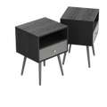 Modern Bedside Tables Set Of 2,Nightstand With 1 Storage Drawer Chic Simple Assembly End Side Table,Sofa Table,For Bedroom Living Room Office 2Pcs,Dark Grey Dark Gray Metal & Wood