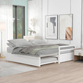 Twin Or Double Twin Daybed With Trundle,White Box Spring Not Required Twin White Wood Daybeds Pine