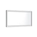 72 In. W X 36 In. H Black Framed Led Single Bathroom Vanity Mirror In Polished Crystal Bathroom Vanity Led Mirror With 3 Color Lights Mirror For Bathroom Wall Smart Lighted Vanity Mirror Matt Black Aluminium